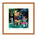 ★ ホラグチカヨ 「命のダンス」 ジクレー版画 額付き 額装画 複製画 グラフィックアート ジークレー かわいい 動物 作品 正方形の絵 新築祝い 誕生日ギフト...