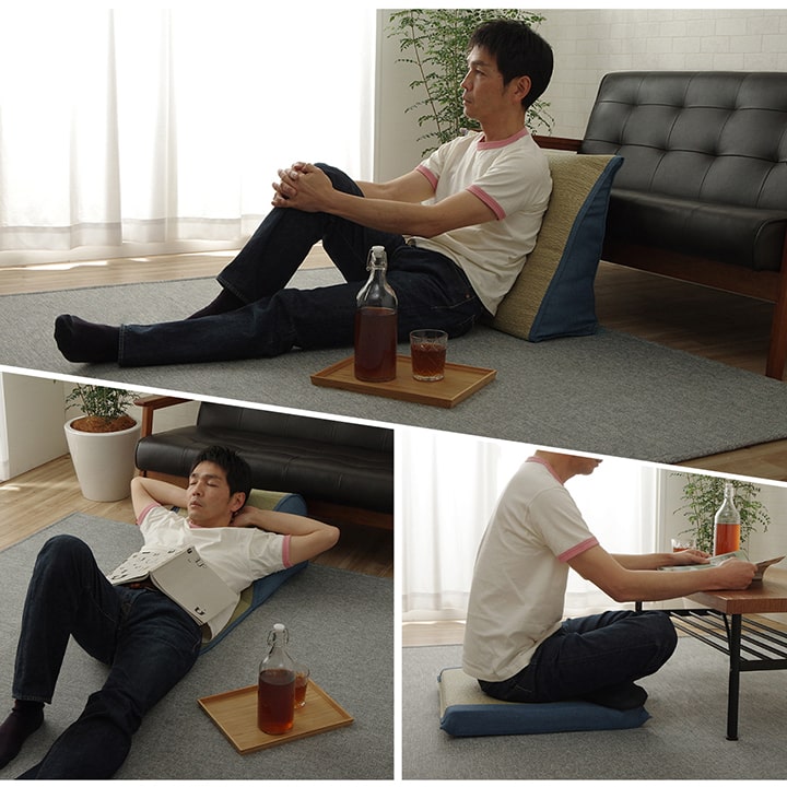 い草 くつろぐ ソファにおすすめ クッション 枕 ソファクッション さらさら シンプル 消臭 約20×50×45cm [3]