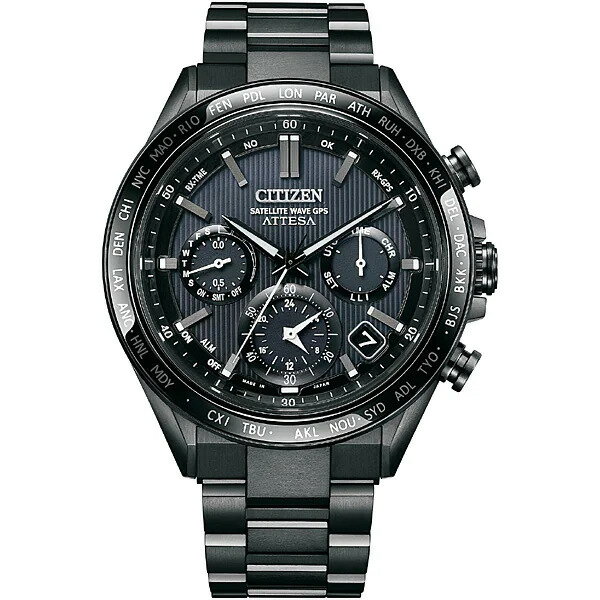 CITIZEN ATTESA シチズン アテッサ CC4055-65E ACT Line アクトライン Black Titanium Series ブラックチタンシリーズ ダブルダイレクトフライト エコ・ドライブGPS衛星電波メンズ腕時計 国内正規品