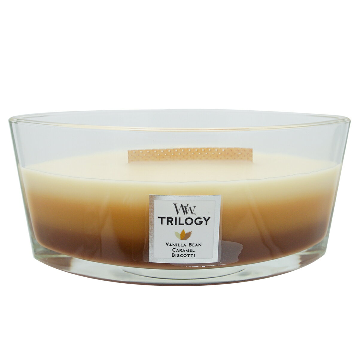 楽天COCOde　Shopアロマキャンドルウッドウィック トリロジーハースウィックL（BOX付）09カフェスイーツWW940-05-4009 WoodWick TRILOGY Hearthwick正規品 バニラビーン キャラメル ビスコッティ プレゼント ルームフレグランス 高品質 消臭効果 ギフト