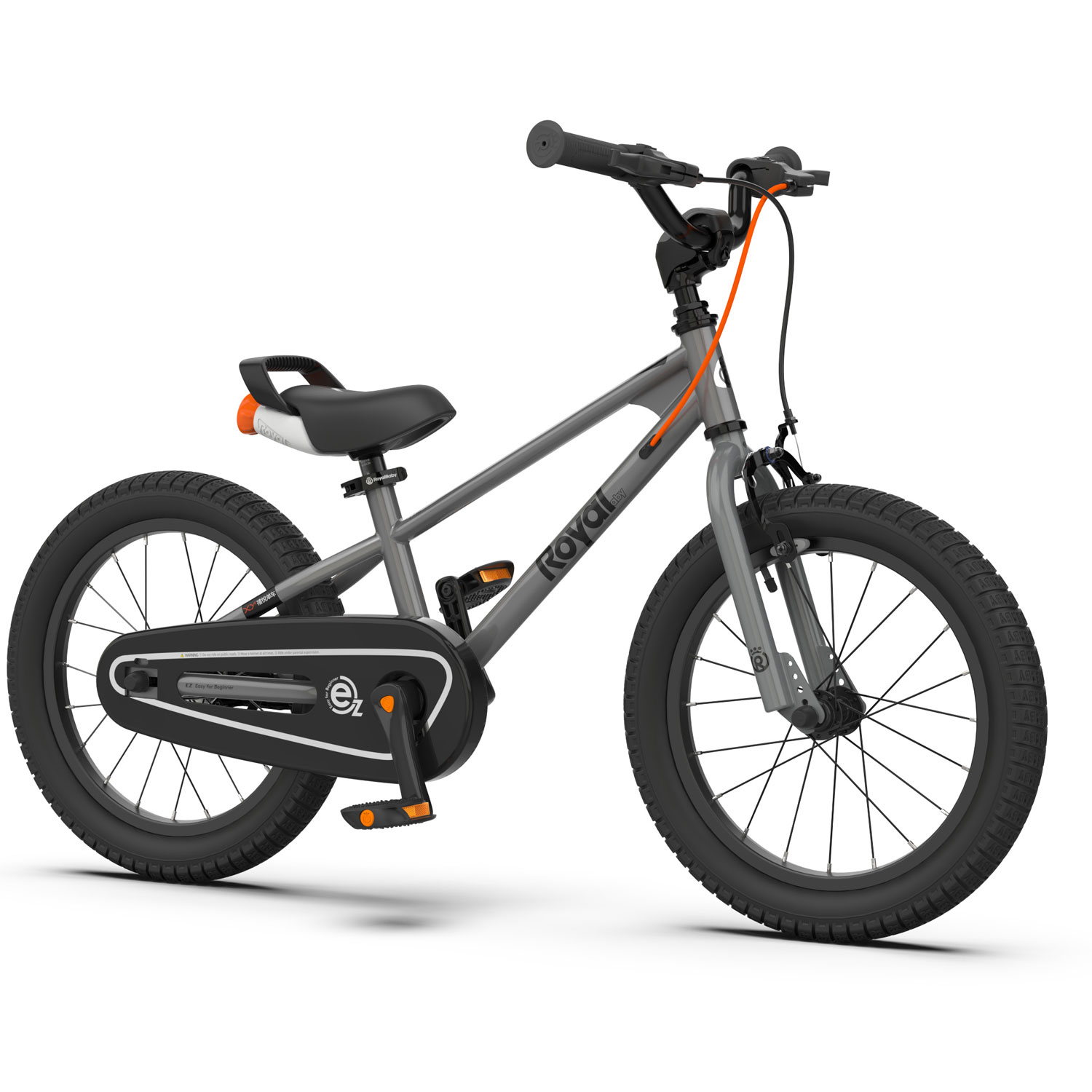 RoyalBaby 18インチ イージーバイク(グレー)EZ Freestyle 18inch RB18B-30 67965超軽量 極太タイヤ キッズサイクル おしゃれなトレーニングバイク ペダルバイク EZバイク 男女兼用 子供用自転車 ジュニア 幼児車 ロイヤルベイビー オオトモ 工具不要