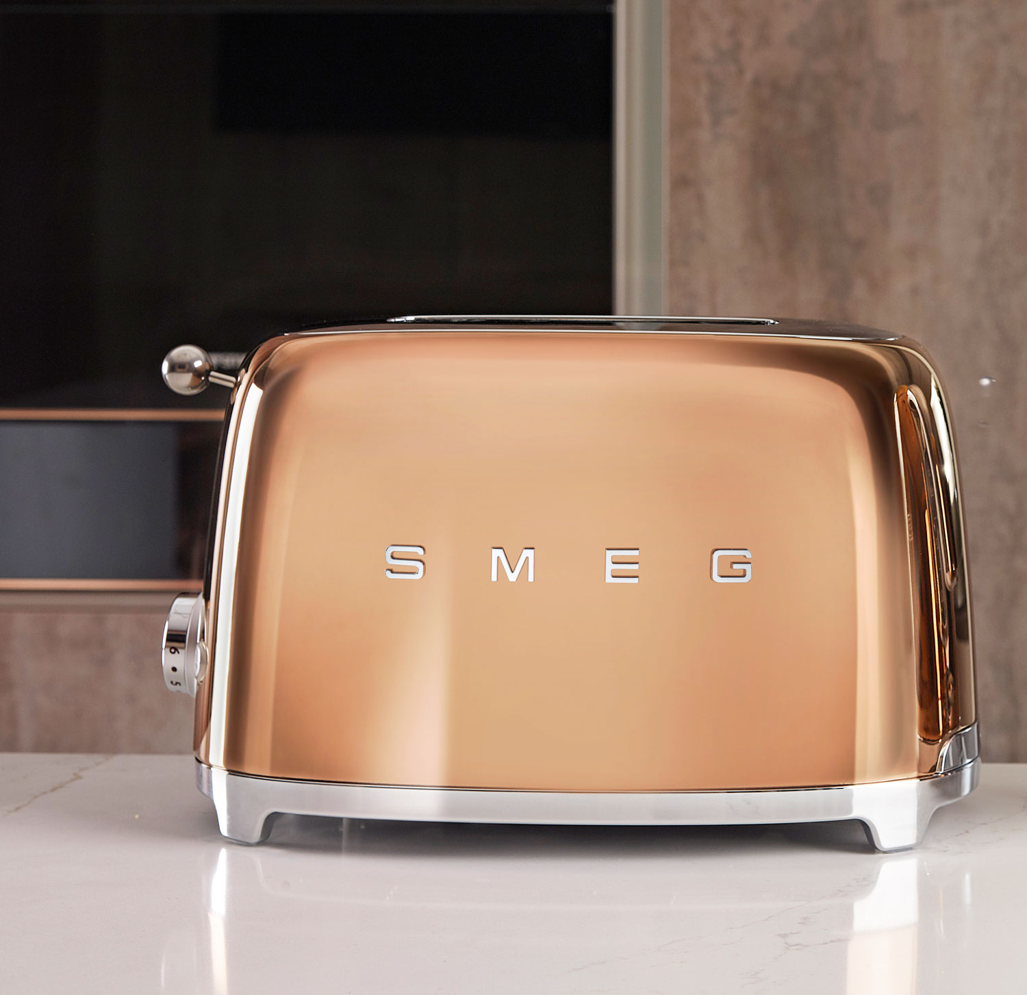 SMEG ポップアップトースター2枚用【ローズゴールド】TSF01-RG-JP【日本正規品】イタリア家電ブランド【スメッグ】レトロ デザイン おしゃれ家電 ハイブランド 4枚～8枚切り キッチンブランド プレゼント ステンレス ギフト 食パン トースト スメグ