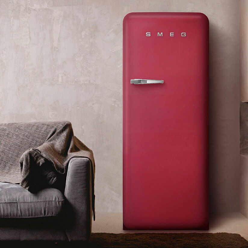 【配送・設置費込】SMEG 冷蔵庫 270L ワンドア・右開き プレミアムカラー【Ruby Red/ルビーレッド】FAB28RDRB5JPスメッグ REFRIGERATOR レトロ おしゃれ家電 イタリアブランド モダン マットレ…