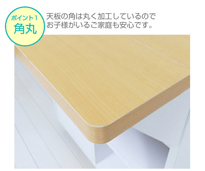 【日本製】折畳みキッチンワゴン キャスター付き(ホワイト)49753 バタ式キッチンワゴン60 クロシオバタフライワゴン カウンター 折りたたみ リビング 台所 収納 cocode1-10002353 COCOde Shop サンプル画像3