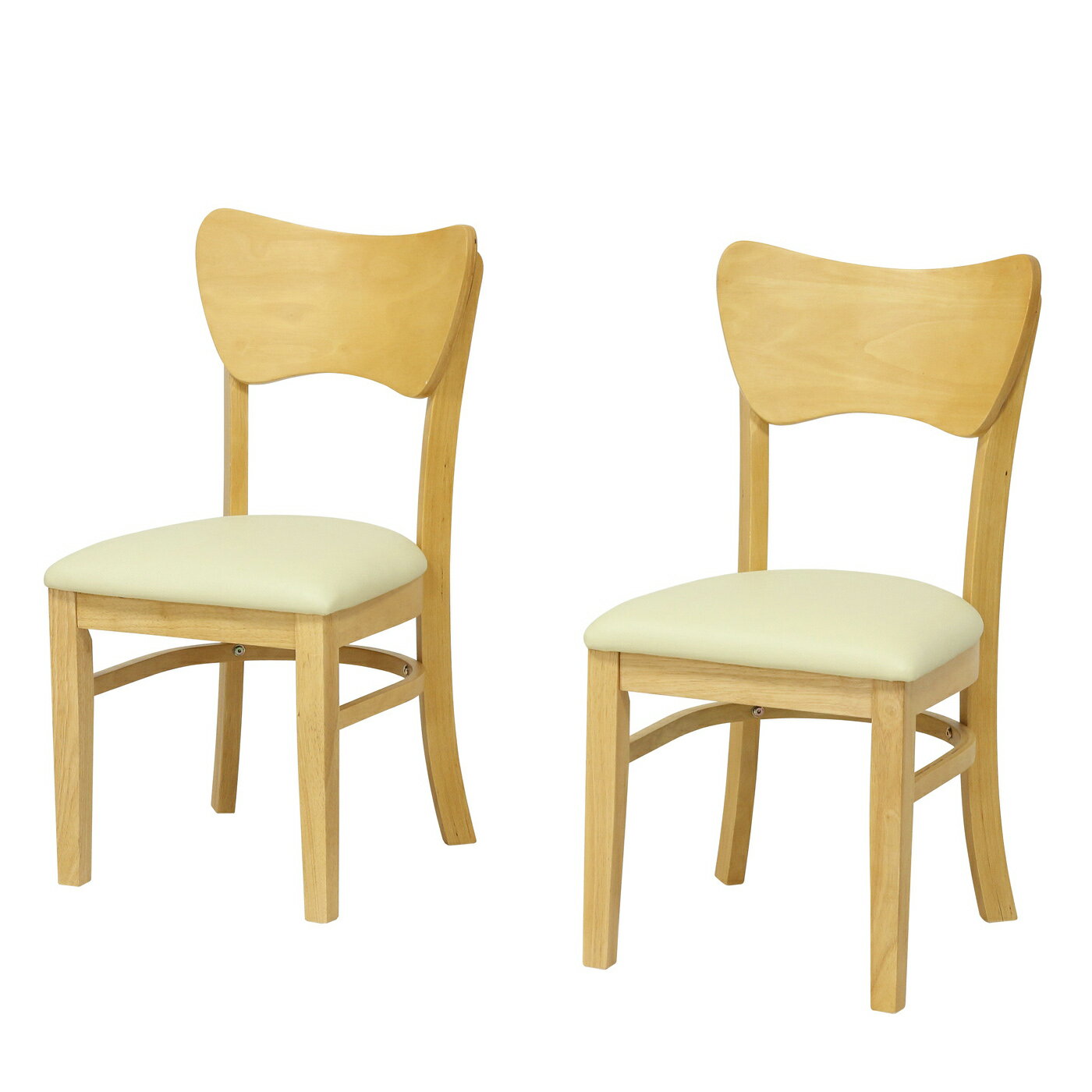 ダイニングチェア2脚（ナチュラル）組立式 クロシオ 04268フェブラシリーズ合成皮革 ナチュラル ダイニ..