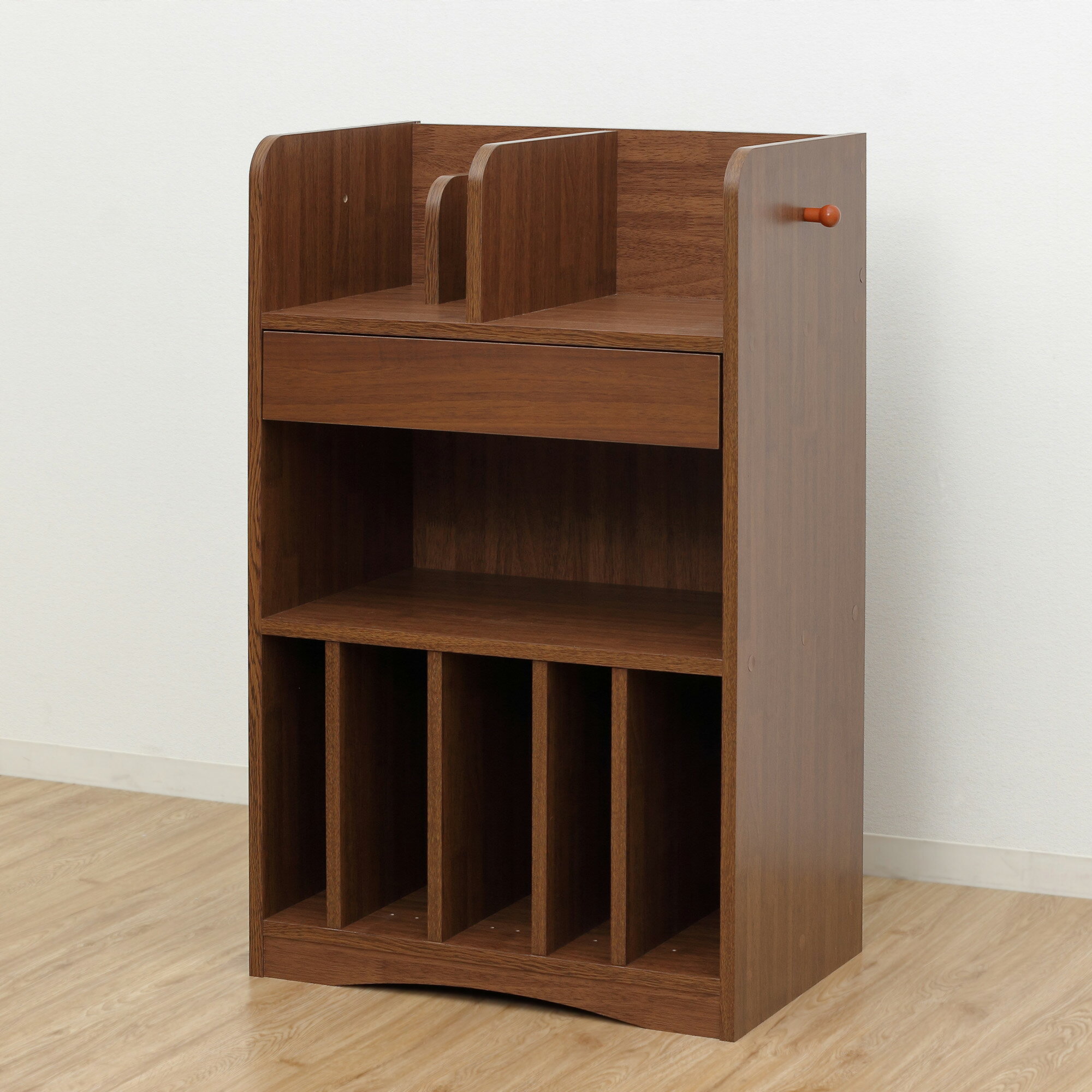 学用品まるごと収納ラック（ブラウン）組立要 クロシオ 12153ランドセルラックJOY引き出し 子ども用チェスト 学校用品 子ども部屋 忘れ物防止 ランドセルラック 進学祝い 収納棚 移動 寝室 バッグ収納 習い事 教科書 テキスト