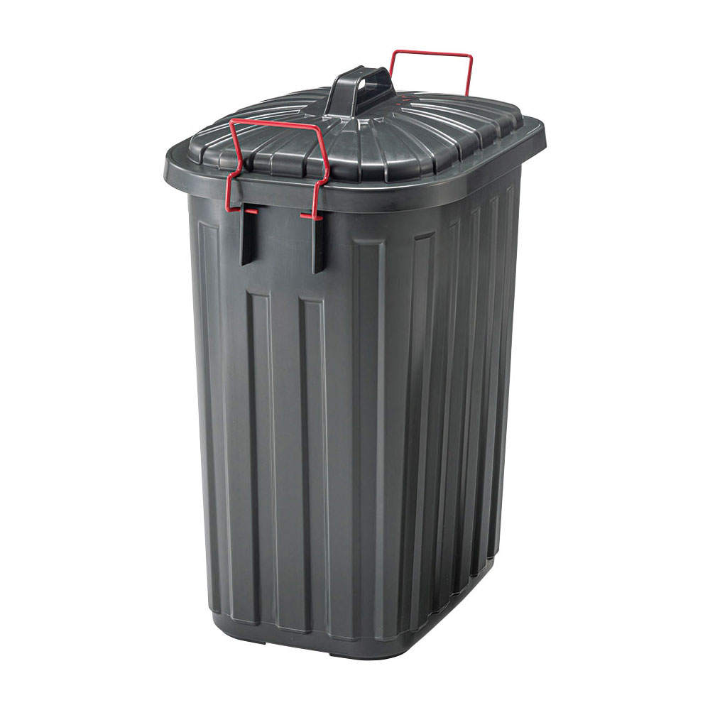 ☆うれしい3年保証☆日本製SLOKA タフでレトロなゴミ箱 大容量60L(チャコールグレー)【完成品】LFS-938CGタフ缶 ごみ箱 ダストボックス 分別 ポリエチレン プラスチック シンプル 耐衝撃 ベランダ 野外 フタ付き 軽い 軽量 お手入れ簡単 おしゃれ azumaya [3]
