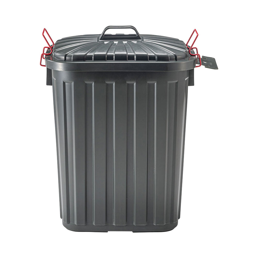 ☆うれしい3年保証☆日本製SLOKA タフでレトロなゴミ箱 大容量60L(チャコールグレー)【完成品】LFS-938CGタフ缶 ごみ箱 ダストボックス 分別 ポリエチレン プラスチック シンプル 耐衝撃 ベランダ 野外 フタ付き 軽い 軽量 お手入れ簡単 おしゃれ azumaya [2]