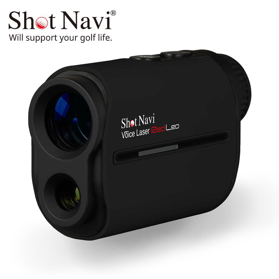 ゴルフレーザー距離計測器ShotNavi/ショットナビ Voice Laser Red Leoボイスレーザー・レッドレオ（ブラック）ゴルフ 日本製 生活防水 ピンシーク ポイント 手振れ補正 音声操作 競技対応 プレゼント ポイント10倍