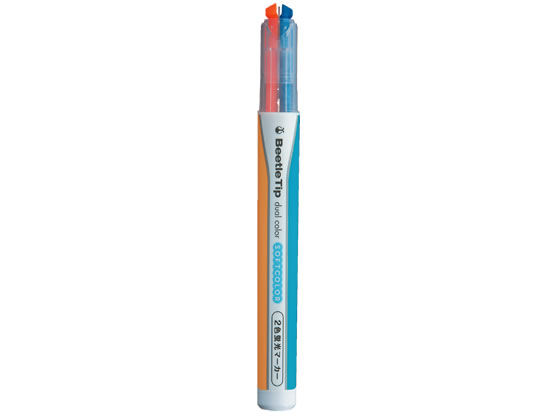 コクヨ ビートルティップ・デュアルカラー ソフトオレンジ ソフトブルー PM-L313-3 使いきりタイプ 蛍光ペン