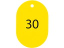 【レビュー投稿で100円OFFクーポン】【お取り寄せ】オープン工業 スチロール番号札 小判大 26~50 黄 BF-51-YE 番号札 名札 キーホルダー