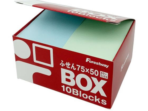 Forestway/ふせん 75×50mm 4色アソート 10冊【ココデカウ】