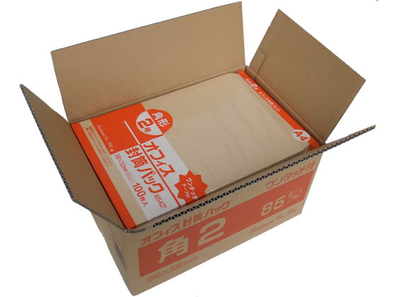 ツバメ工業 テープ付クラフト封筒 角2(85g/m2)500枚 K85-K2T 角2 A4判 角タイプ封筒 ノート