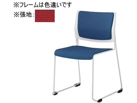【メーカー直送】オカムラ ケッテ チェア 背座パッド シルバーフレーム ホワイトシェル レッド【代引