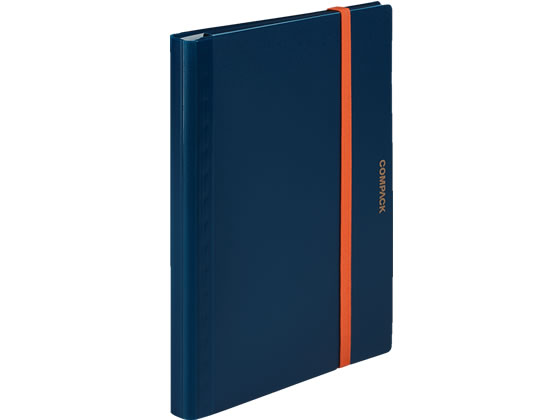 【レビュー投稿で100円OFFクーポン】【お取り寄せ】キングジム 二つ折りクリアーファイル コンパック A4 10ポケット ネイビー 固定式クリヤーファイル