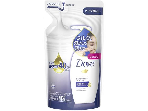 【仕様】なめらかでリッチなテクスチャーのこっくりミルクでメイクをやさしく溶かし出します。肌の内側（角質層）までうるおいを与えるうるおい美容液ニュートリアムモイスチャーを配合。洗い上がりをしっとり肌に。ぬれた手・顔でもつかえます。●仕様：詰替用●内容量：180mL生産国：日本商品区分：化粧品メーカー：ユニリーバ・ジャパン・カスタマーマーケティング株式会社広告文責：フォーレスト株式会社　0120-40-4016【備考】※メーカーの都合により、パッケージ・仕様等は予告なく変更になる場合がございます。【検索用キーワード】ゆにりーば　UNILEVER　Dove　ダブ　メイク落とし　メーク落とし　メイクオフ　化粧落とし　化粧落し　1個　180ミリリットル　フェイスケア用品　コスメティック用品　スキンケア用品　クレンジング用品　クレンジング剤　クレンジングミルク　詰替え用　つめかえ用　ツメカエ用　レフィル　リフィル　RPUP_02　R16409ミルクでしっとりやさしいメイク落とし