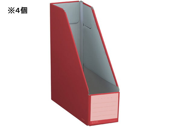 【マラソン限定2000円クーポン★ポイント2倍16日9:59迄】コクヨ ファイルボックス〈NEOS〉スタンド A4タテ カーマインレッド 4個 A4 ボックスファイル 紙製 ボックス型ファイル