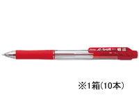 【レビュー投稿で100円OFFクーポン】ぺんてる ドットイーボール 0.7mm 赤 10本 BK127-B 赤インク 油性..
