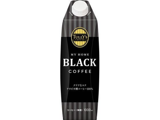 伊藤園 TULLY'S COFFEE BLACK 1L ペットボトル パックコーヒー 缶飲料 ボトル飲料