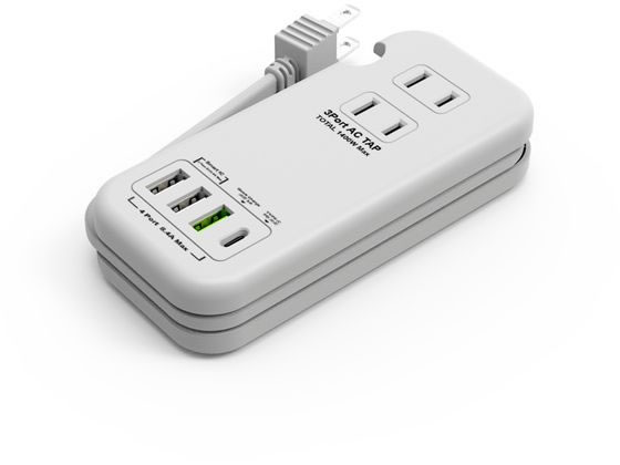 【ブラックフライデー限定★27日9:59迄店内ポイント2倍】【お取り寄せ】HIDISC AC電源タップ&USB充電器 HDUTC2U3PWH 電源タップUSBポ...