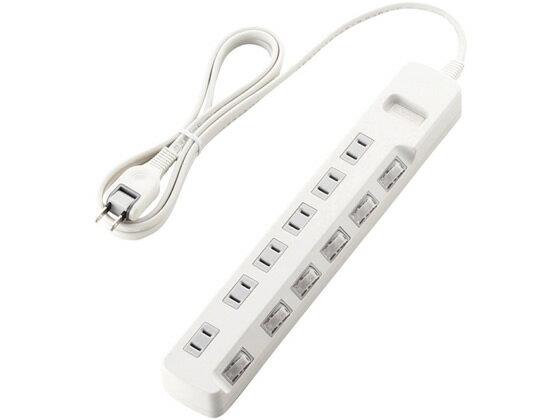 【スーパーSALE限定2,000円クーポン＆11日9:59迄ポイント2倍】 エレコム 省エネタップ 個別スイッチ 6個口 2m ホワイト T-E5A-2620WH コード付き電源タップ2ピン 電源タップ OAタップ 配線パーツ 家電