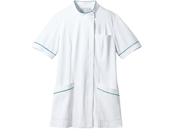 【レビュー投稿で100円OFFクーポン】【お取り寄せ】住商モンブラン ジャケット レディス 半袖 白 ターコイズ 3L 73-2314 白衣ジャケット 医療服 ユニフォーム