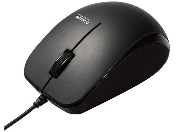 【ポイント2倍★24日20:00～29日9:59迄】エレコム マウス 有線 抗菌 静音 ブルーLED 3ボタン ブラック マウス キーボード 入力機器 パソコン 家電