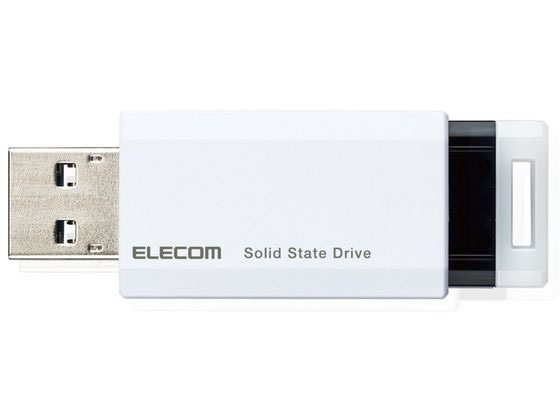 【スーパーSALE限定★2,000円クーポン＆11日9:59迄ポイント2倍】 【お取り寄せ】エレコム SSD 外付け 500GB USB3.2(Gen1) ホワイト メモリ 記録メディア テープ
