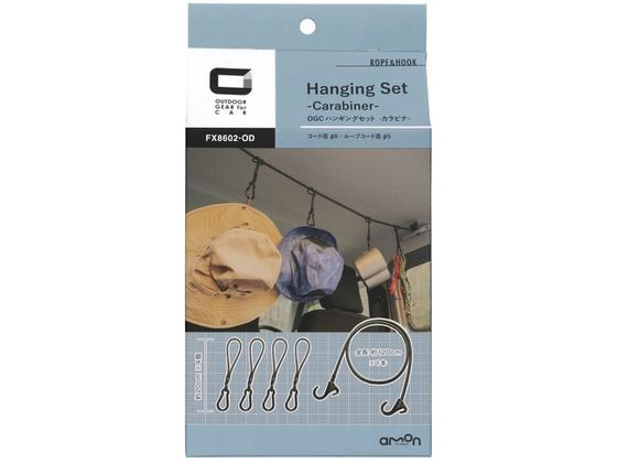 【レビュー投稿で100円OFFクーポン】【お取り寄せ】エーモン ハンギングセット カラビナ 8602 カラビナ アウトドア雑貨 アウトドア キャンプ用品