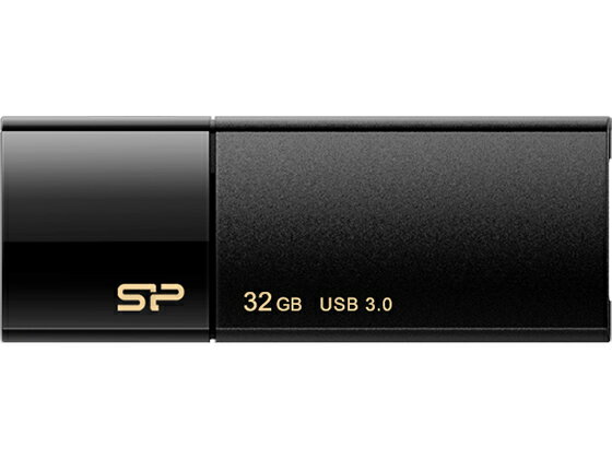 シリコンパワー USB3.0 スライド式USBメモリ 32GB ブラック USBメモリ 記録メディア テープ