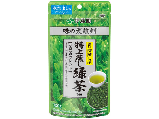 【商品説明】特上蒸し製法の一番茶を使用して仕上げました。まろやかな味わいと深い緑色が特徴です。【仕様】●内容量：100g●チャック付きスタンドパック【備考】※メーカーの都合により、パッケージ・仕様等は予告なく変更になる場合がございます。【検索用キーワード】お茶　茶葉　日本茶　緑茶茶葉　煎茶茶葉　茶　飲料　伊藤園　いとうえん　イトーエン　イトウエン　ITOEN　RPUP_03まろやかな味わいと深い緑色