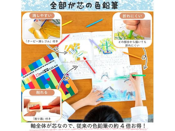 【マラソン限定★ポイント2倍】サクラ クーピーペンシル 24色セット(缶入) FY24 24色セット クーピーペンシル 画材 cocodecow-10144412 ココデカウ サンプル画像3