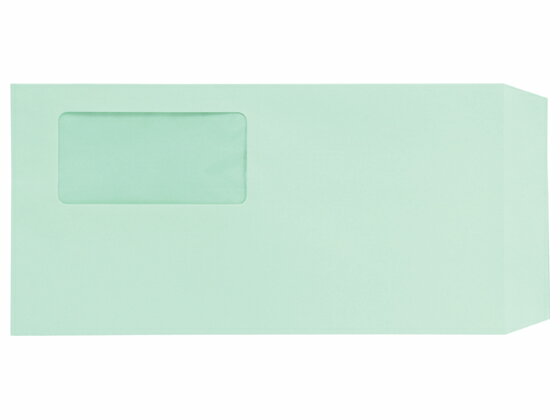 ツバメ 窓付封筒 長3グリーン80g/m2 1000枚 H80-N3グリーンW まとめ買い 箱買い 買いだめ 買い置き 業務用 窓付封筒 テープなし ノート