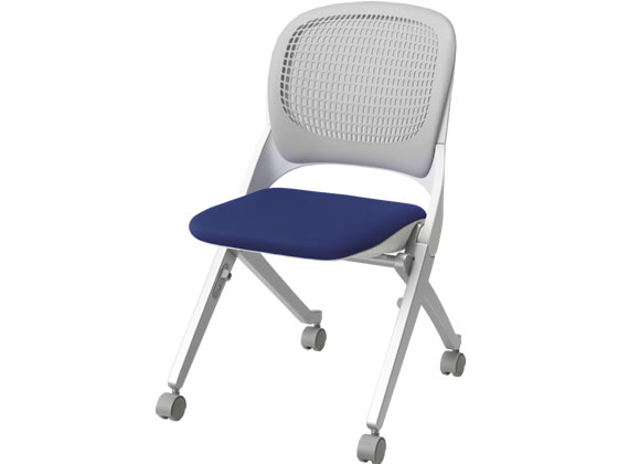 【メーカー直送】プラス エラーテ ミーティングチェア ブルー 657806 MC-Q51S【代引不可】【組立・設置・送料無料】