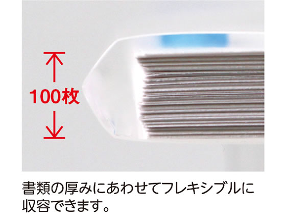 【マラソン限定★2,000円クーポン＆ポイント2倍】リヒトラブ プラファイル A4タテ 2穴 100枚収容 青 5冊 ファスナー式 プレゼンテーション用ファイル 3
