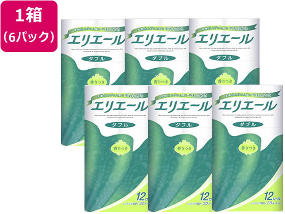 大王製紙 エリエール トイレットティシュー 30mダブル 12ロール×6袋 72ロール 業務用 まとめ買い 大容量 箱売り 箱買い 業務用パック トイレットペーパー 紙製品