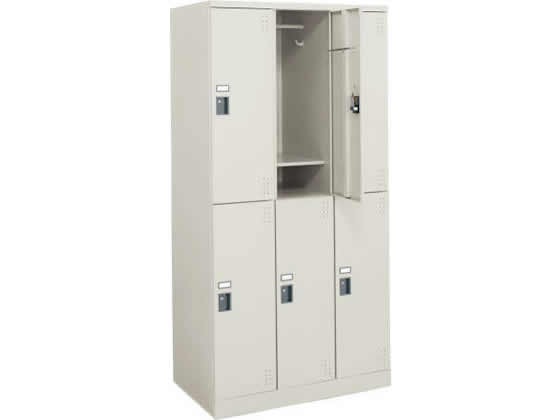 【店内全品ポイント2倍★28日9:59迄】【メーカー直送】コクヨ スクールロッカー ハイタイプ 6人用 深型 中棚付 シリンダー錠【代引不可】【組立・設置・送料無料】