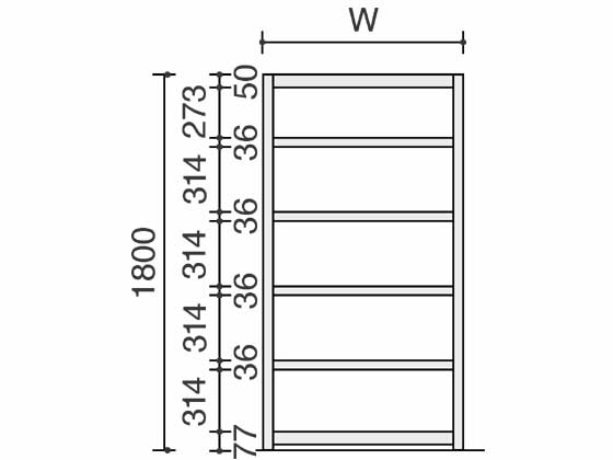 【メーカー直送】コクヨ ノンボルトシェルビングE 標準 6段 W1215×D615×H1800【代引不可】【組立・設置・送料無料】 [3]