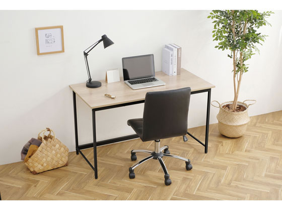 【レビュー投稿で100円OFFクーポン】【メーカー直送】アイリスオーヤマ ベーシックデスク W1200×D600 ライトナチュラル×ブラック【代引不可】【お客様組立】平机 木製デスク ワゴン オフィスデスク 事務机 オフィス家具 [3]