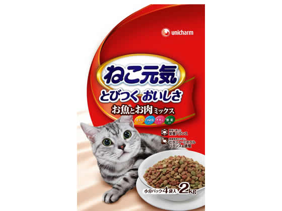 ユニチャームペットケア/ねこ元気おいしさバランスお魚お肉ミックス2kg ユニチャームペットケア ドライフード 猫 キャット