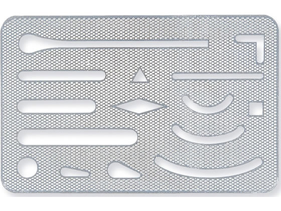 【仕様】メッシュタイプで図面が見やすく、細部を消すのに大変便利です。●サイズ：59×94×0．1mm●材質：ステンレス●注文単位：1枚【備考】※メーカーの都合により、パッケージ・仕様等は予告なく変更になる場合がございます。【検索用キーワード】staedtler　ステッドラー　じけしいた　じけしばん　製図用品　テンプレート　ステンレス製　メッシュタイプ　92950　RPUP_02折れ、曲がりに強いステンレス製。