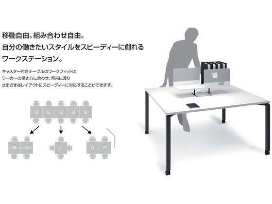 【レビュー投稿で100円OFFクーポン】【メーカー直送】コクヨ ワークフィット Std両面 W1400D1400 オーク×白脚 キャスター【代引不可】【組立・設置・送料無料】幅 フリーアドレスデスク オフィスデスク 事務机 オフィス家具 [3]