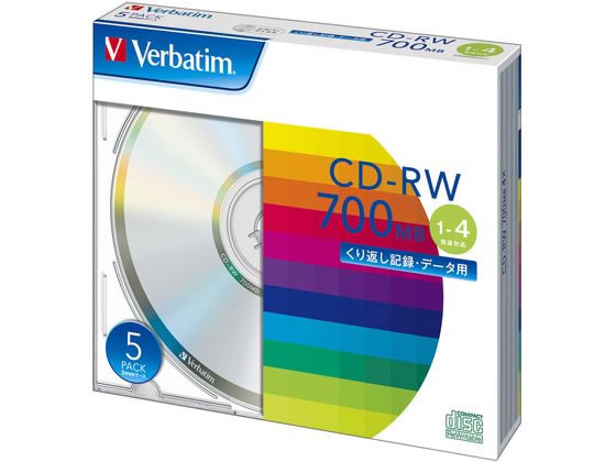 バーベイタム データ用CD-RW 700MB 1~4倍速 5枚 CD－RW CD－RW 記録メディア テープ