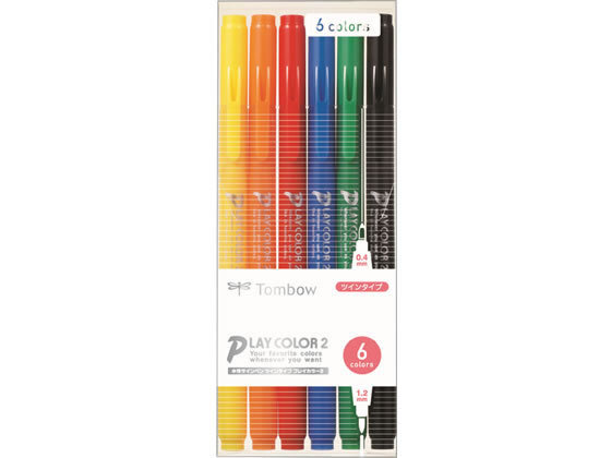 トンボ鉛筆 PLAY COLOR2 6色セット GCB-611 多色セット 水性ペンセット