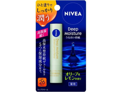 KAO ニベア ディープモイスチャーリップ オリーブ&レモンの香り 2.2g リップケア フェイスケア スキンケア KAO ニベア ディープモイスチャーリップ オリーブ&レモンの香り 2.2g リップケア フェイスケア スキンケア