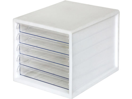 【レビュー投稿で100円OFFクーポン】ナカバヤシ A4レターケース 浅型5段 白 A4E-05W レターケース デスクトップ収納 デスク周り 文具