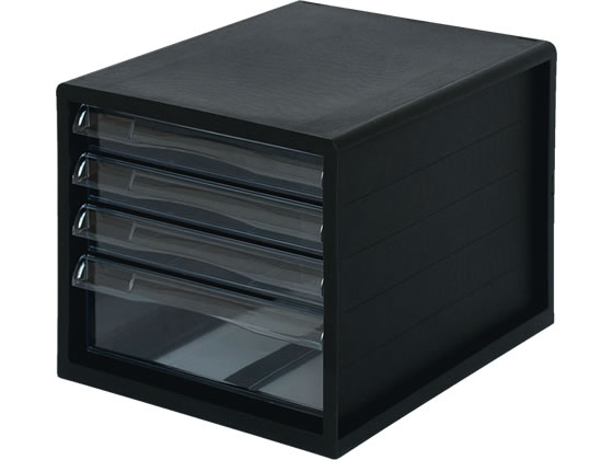 【レビュー投稿で100円OFFクーポン】ナカバヤシ A4レターケース 浅型3段・深型1段 黒 A4E-04B レターケ..