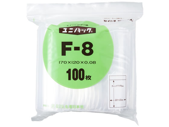 【レビュー投稿で100円OFFクーポン】セイニチ ユニパック厚口 F-8 120*170*0.08mm 100枚 #6651516 チャ..