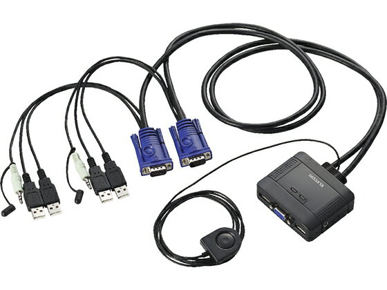 【お取り寄せ】エレコム USBパソコン切替器 KVM-KUS 切替機 ネットワーク機器 PC周辺機器