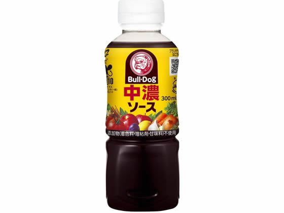 【商品説明】野菜・果実をベースに香辛料、醸造酢、砂糖、食塩等をブレンドし、食品添加物（カラメル色素・増粘剤・化学調味料・甘味料）を加えず、素材本来の自然な色や風味を活かしたソースです。ウスターソースのピリッとした風味、とんかつソースのマイルドな味わい、この2つのソースの持ち味が活きています。JAS　特級。【仕様】●注文単位：1本（300ml）【備考】※メーカーの都合により、パッケージ・仕様等は予告なく変更になる場合がございます。【検索用キーワード】ブルドックソース　ブルドッグソース　とんかつソース　ウスターソース　調味料　ちゅうのうそーす　チュウノウソース　とんかつそーす　トンカツソース　とんカツソース　豚カツソース　Bull−Dog　ぶるどっぐ　RPUP_02　714360素材本来の自然な色や風味を活かしたソース。